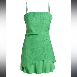 AMUR Vibrant Green Mini Dress
Lienna Crinkled Plissé-Hem Minidress
